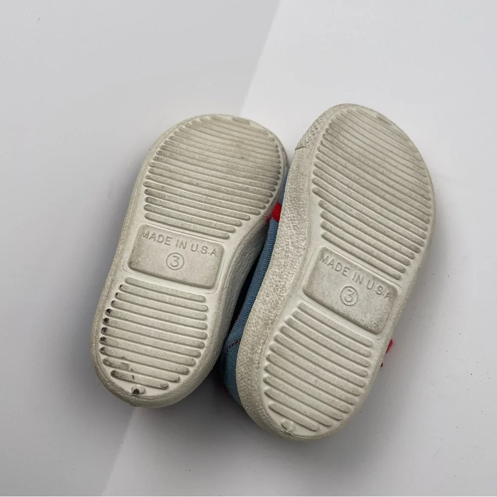 VTG 80s‎ Infant My First Sneakers Size 3 Retro Made in USA Rare Blue & Red